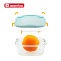 Conteneurs de préparation de repas en verre avec couvercle en silicone coloré